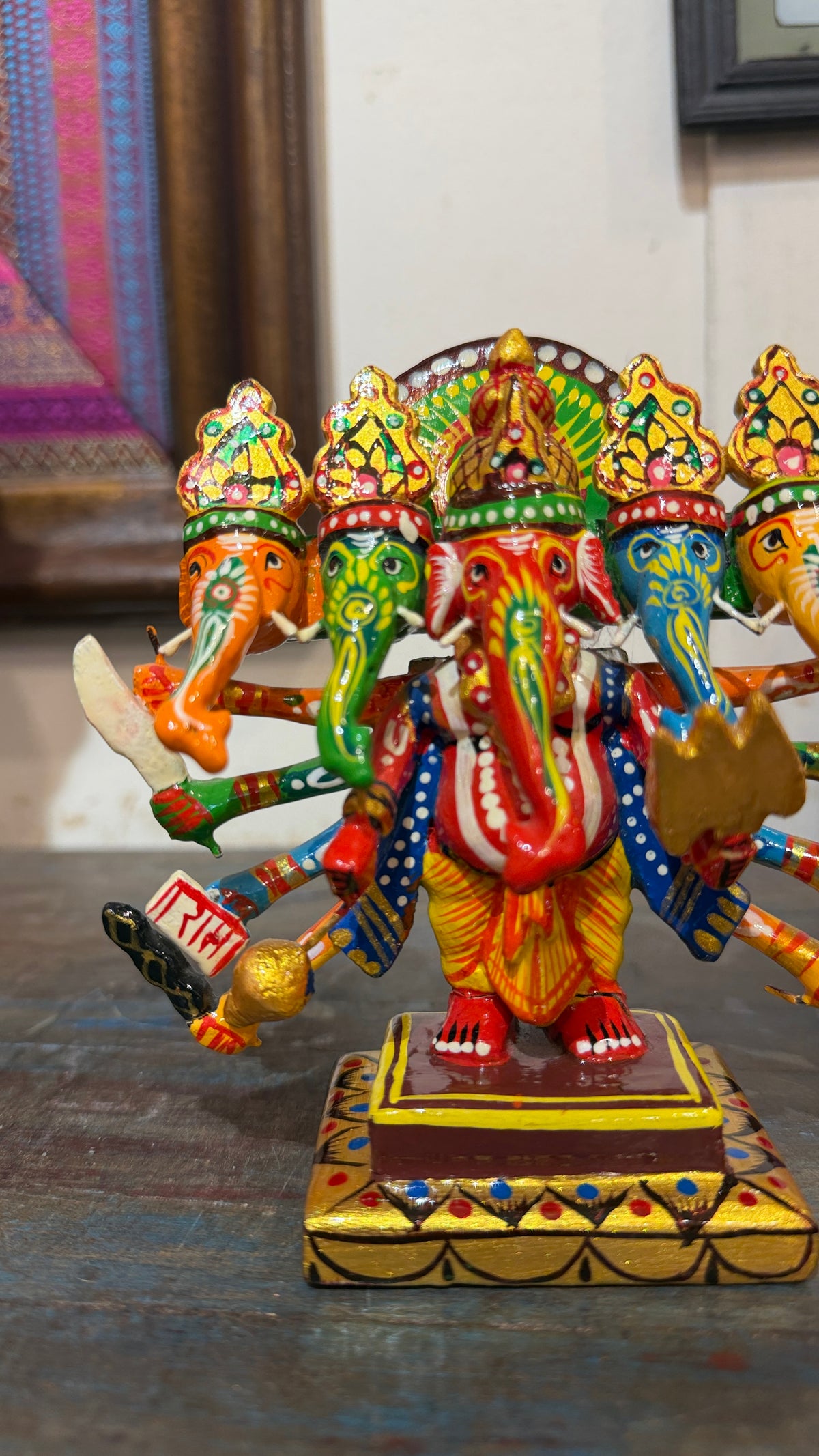 Painted Small Panchmukhi Ganesha ￼