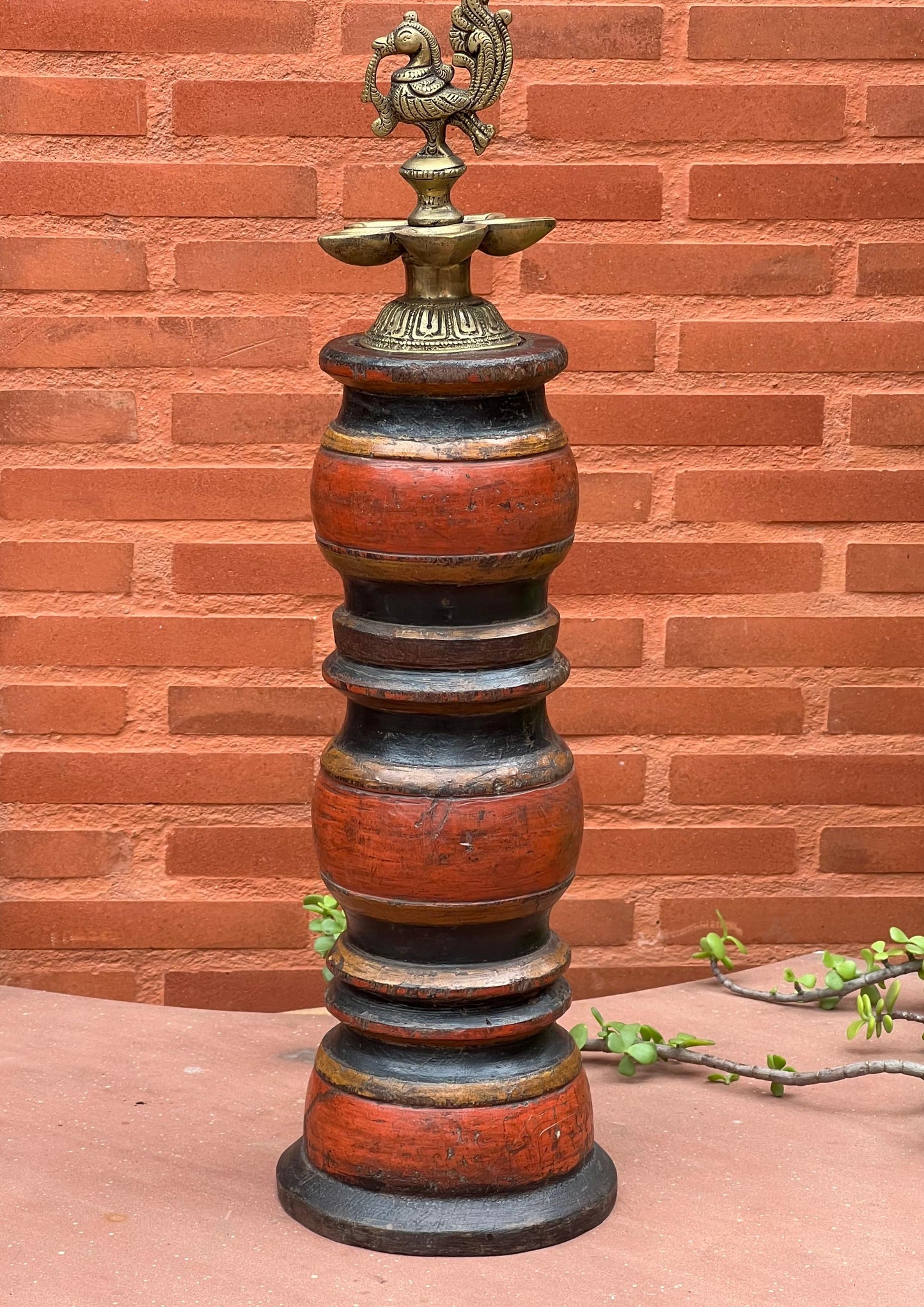 Wood Lacare Brass Diya
