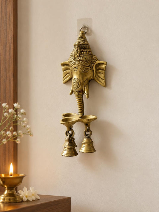 Brass Diya Bell Mask ￼