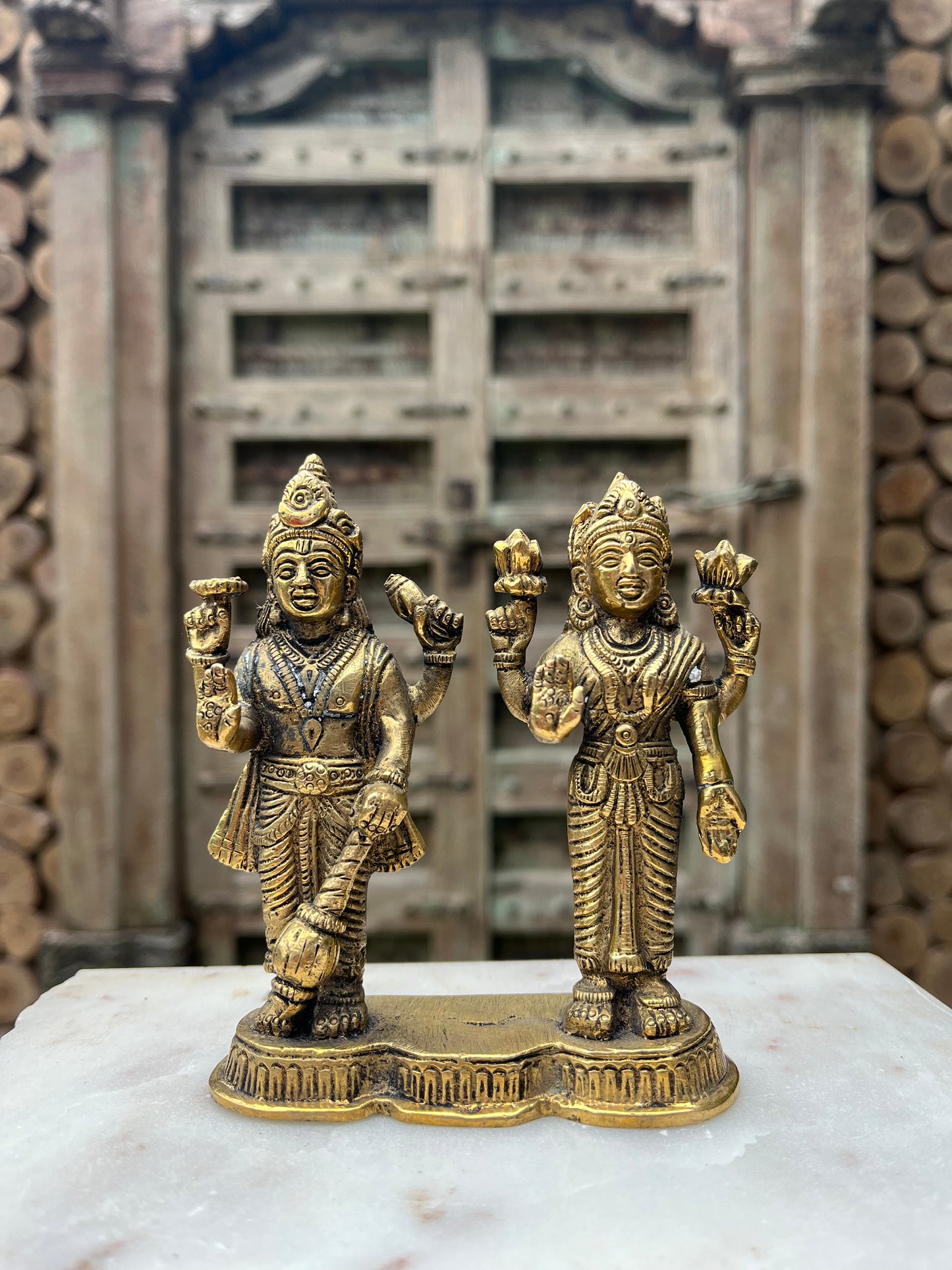 Brass Lord Vishnu & Laxmi