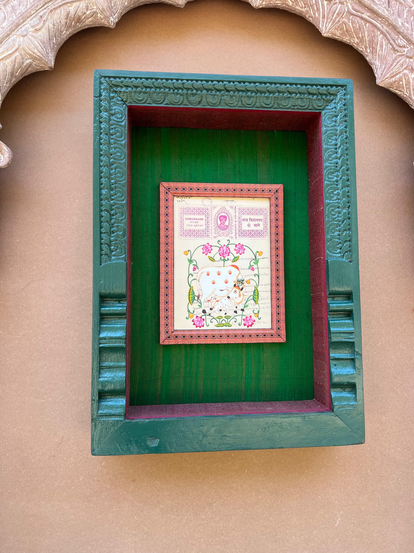 Carved Frame in Pichwai Painting