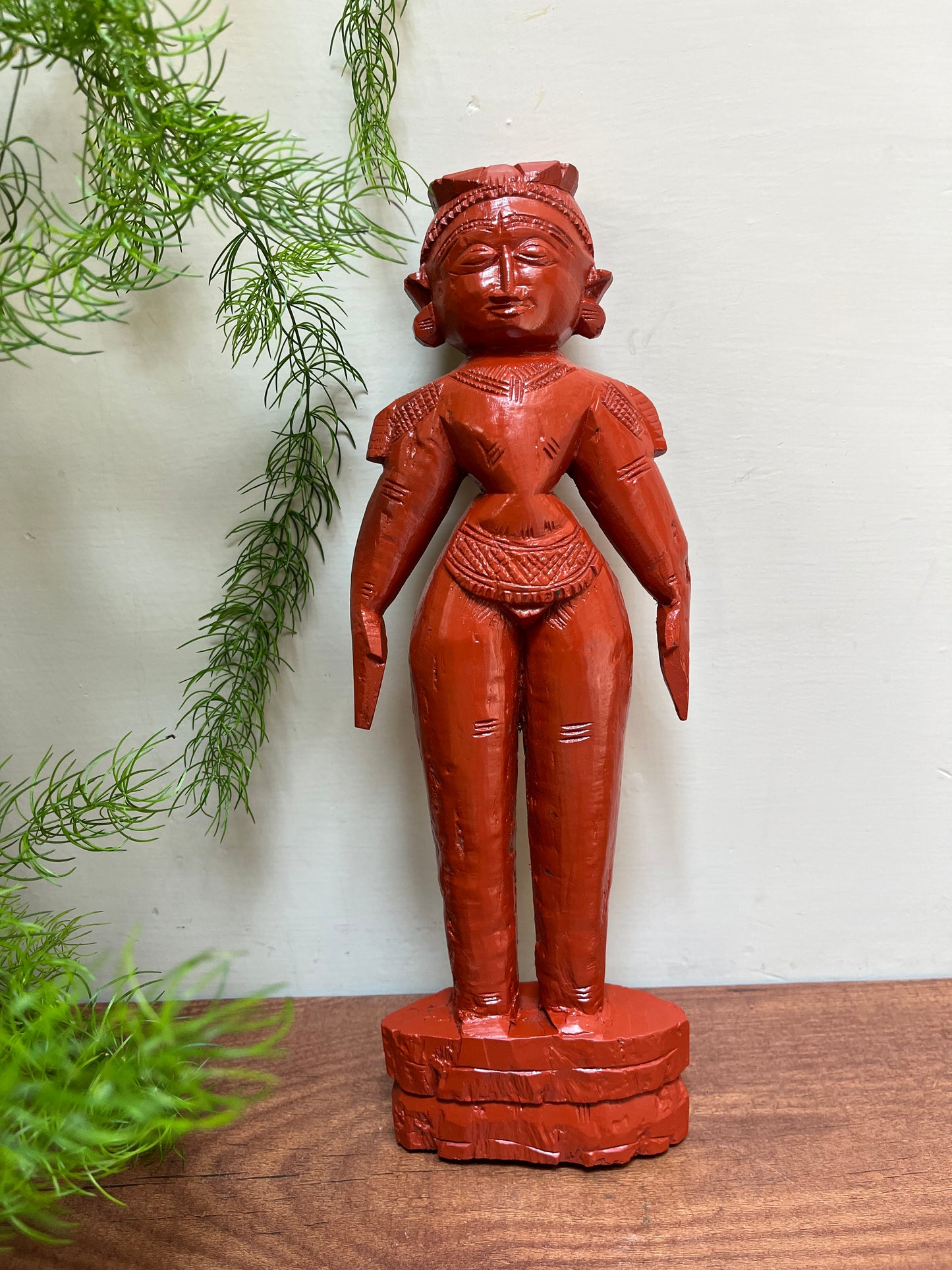 Old Orange Colour Marapachi Wood Figure