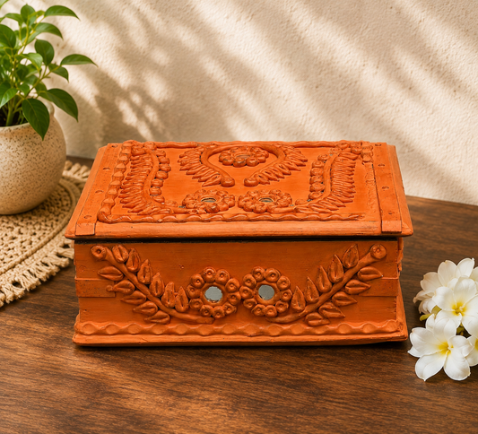 Old Wood Terracotta design Box ￼