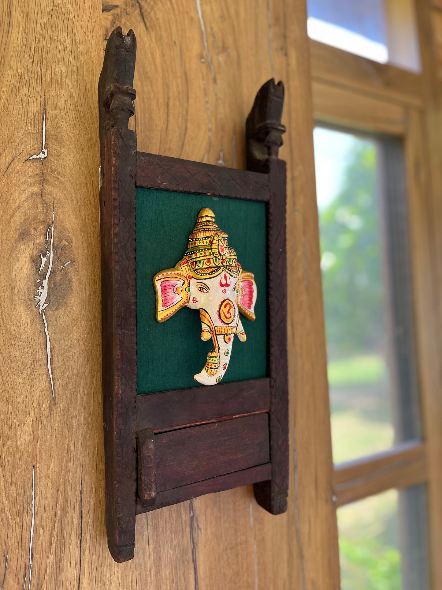 Vintage Ganesha Wooden Frame