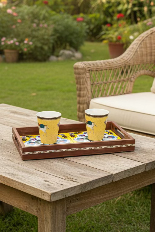 Wooden Tile Tray