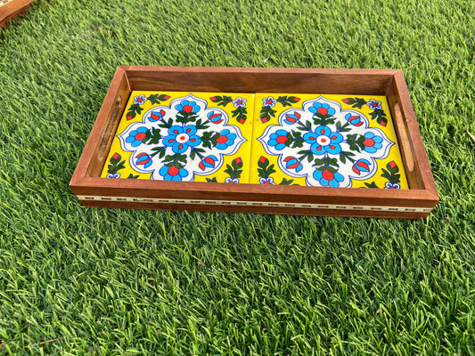 Wooden Tile Tray