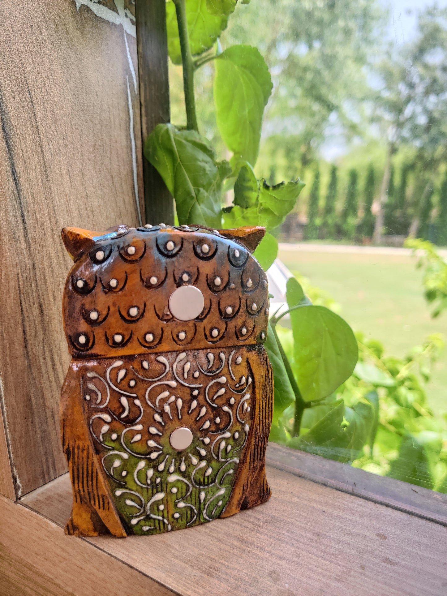 Wooden Owl painted