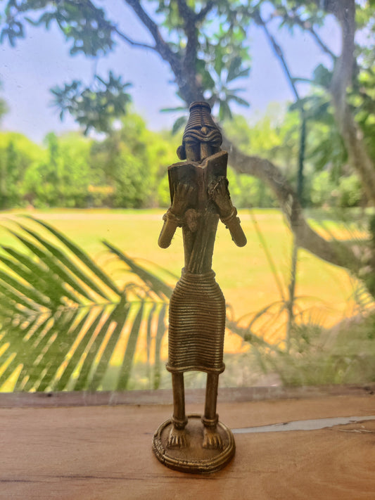 Tribal Book Reading Figure