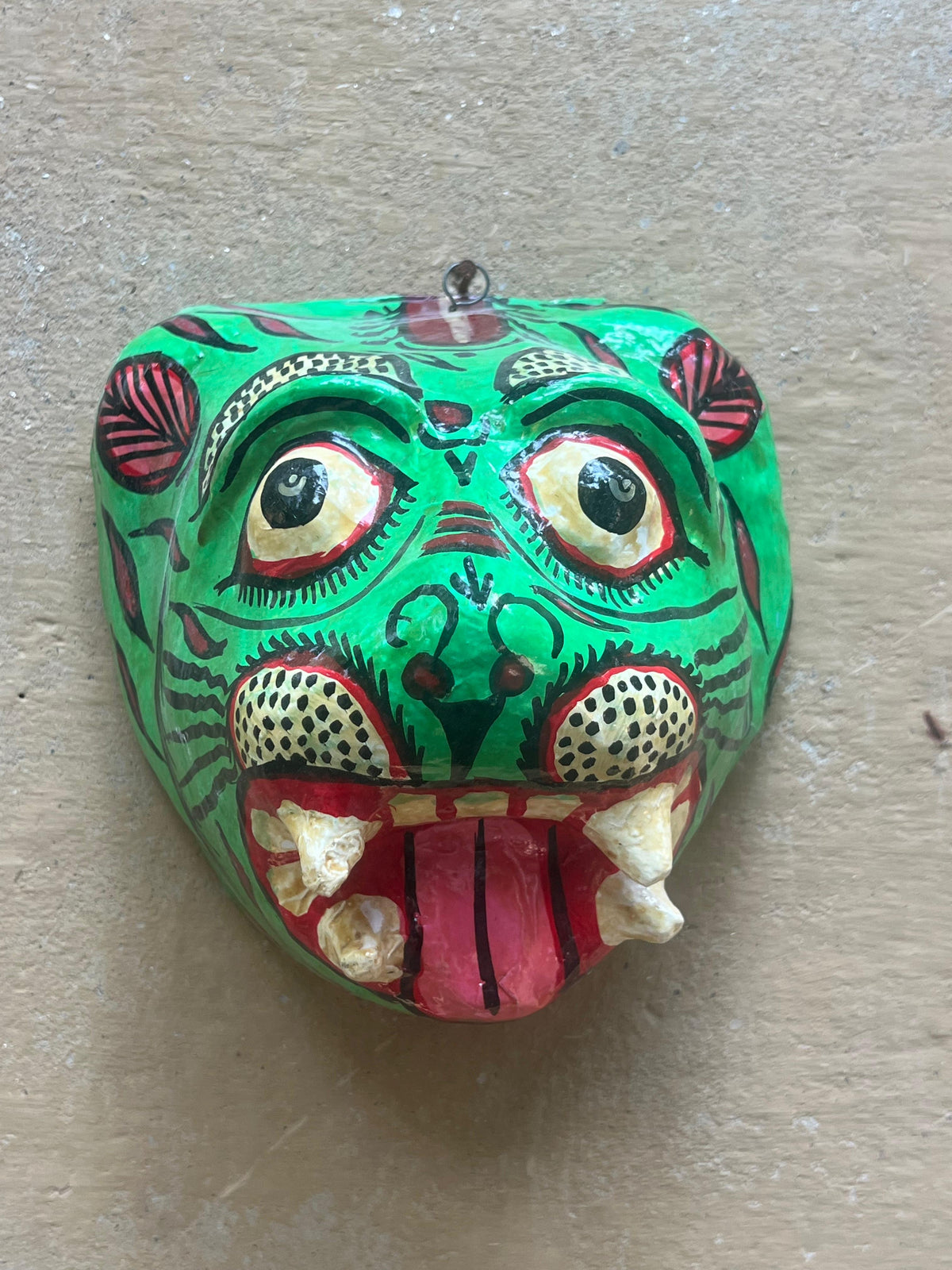 Green Tiger Papermash Mask