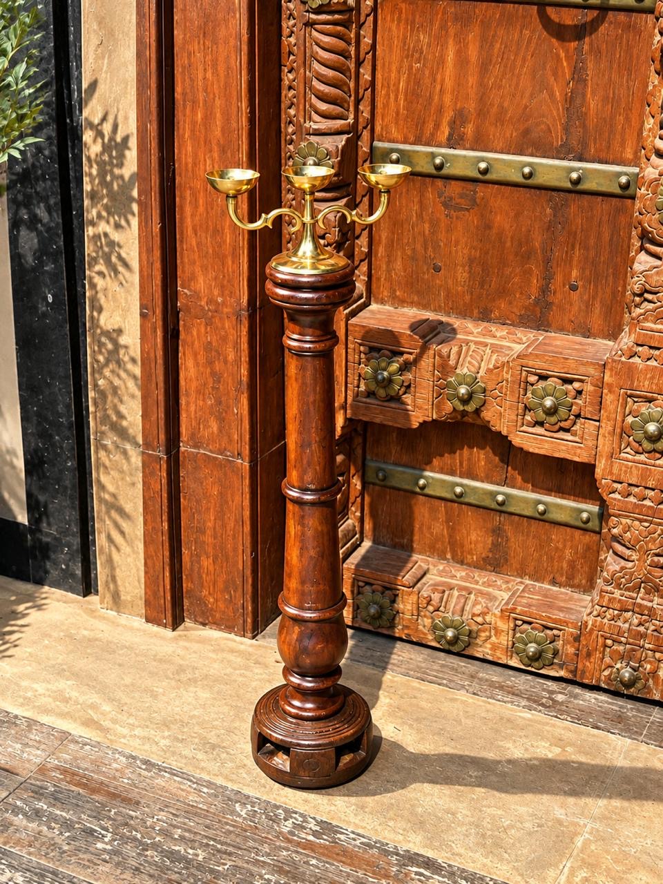 Vintage Brass Diya Stand