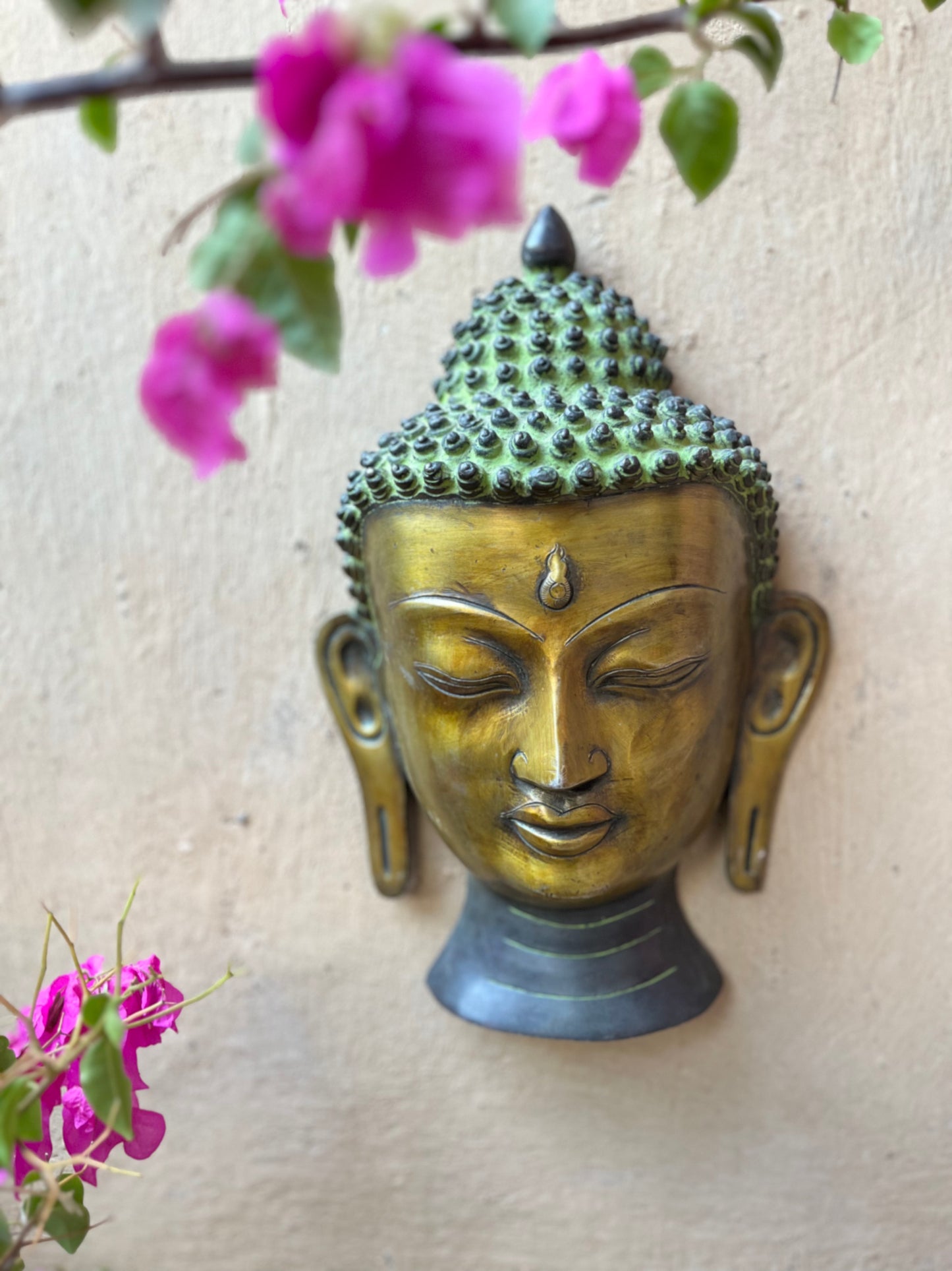 Buddha Wall Face Divine with Antique Finish
