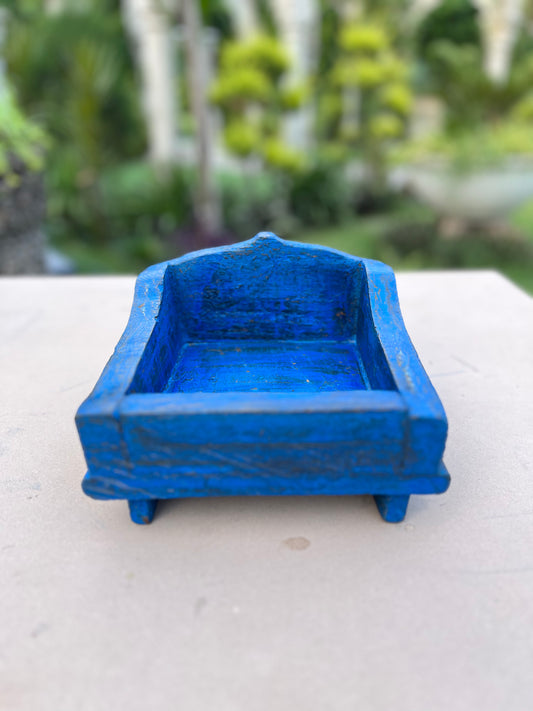 Wooden Blue Planter