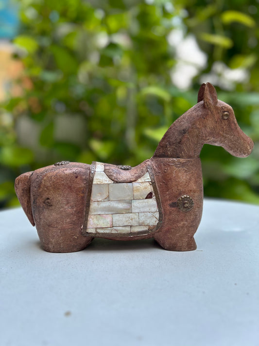 Wooden Sitting Decor  Horse