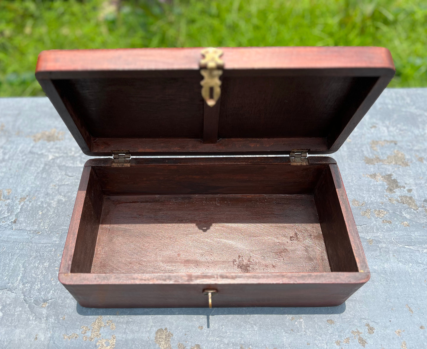 Handcrafted Brass Inlay work wood Jewelley Box
