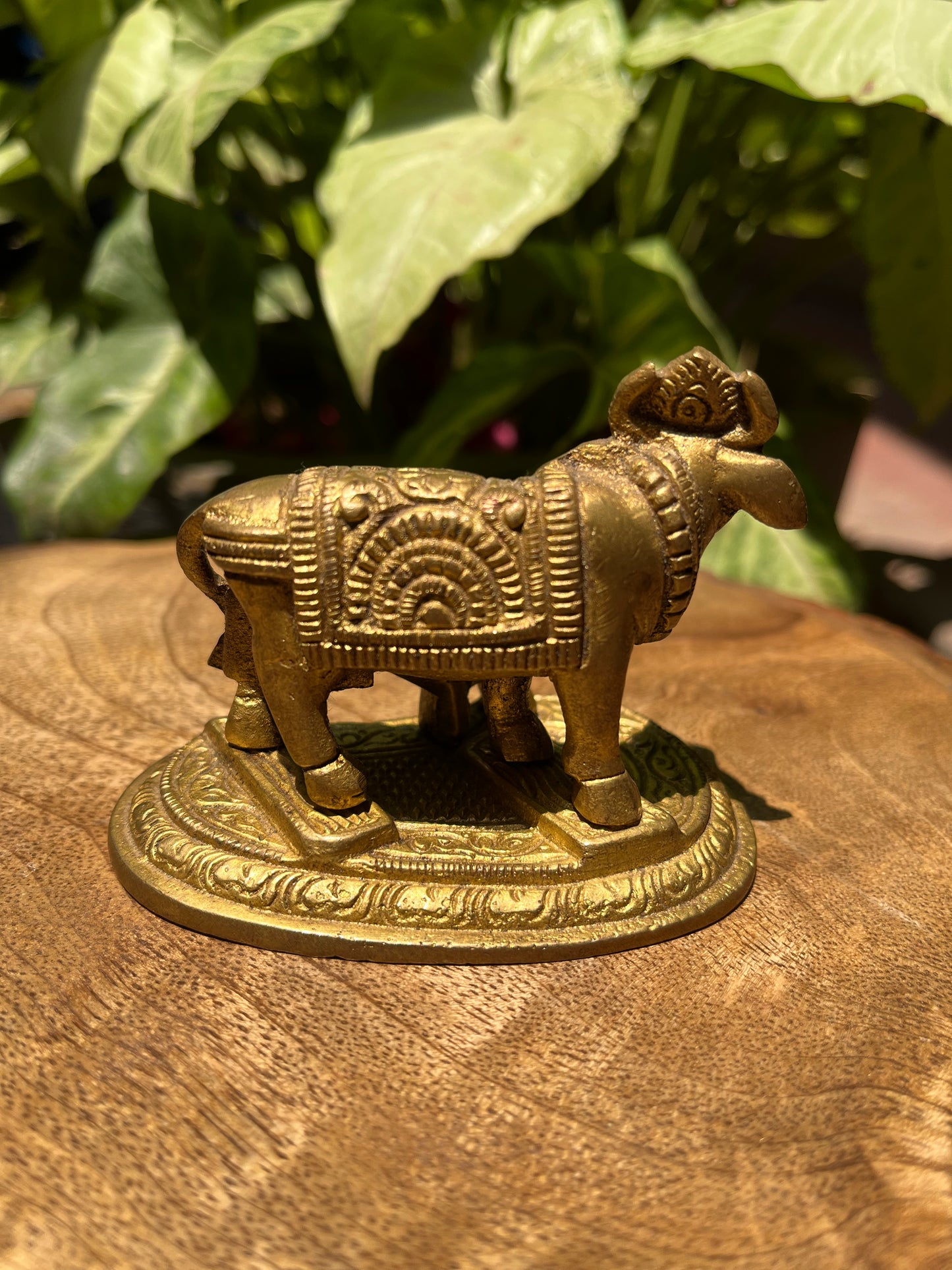Brass Small Carved Cow With Calf