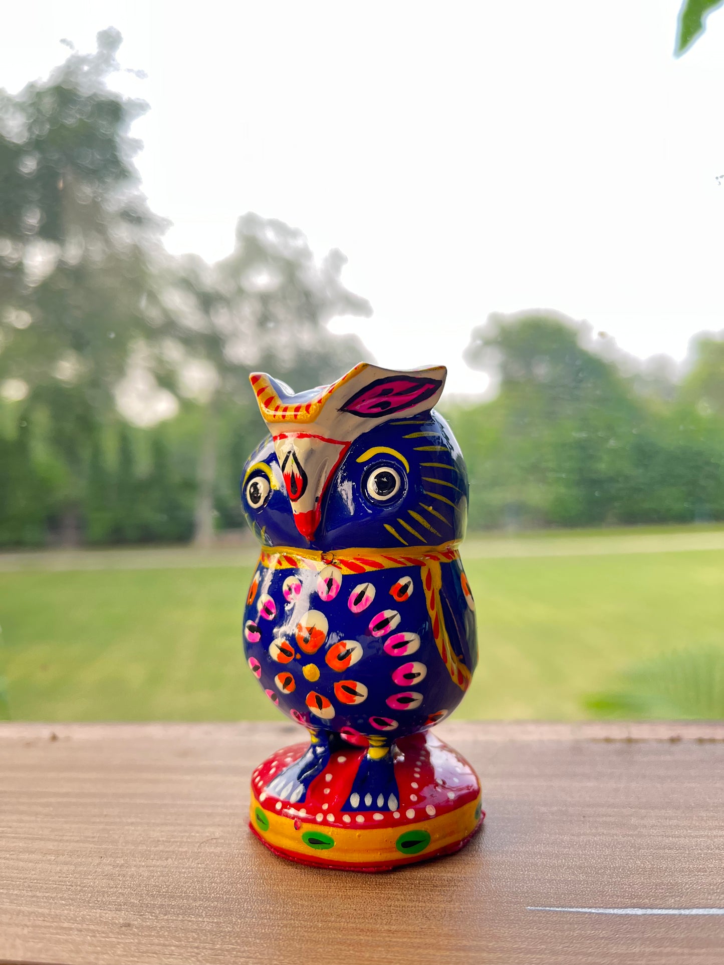Wooden hand-painted Owl