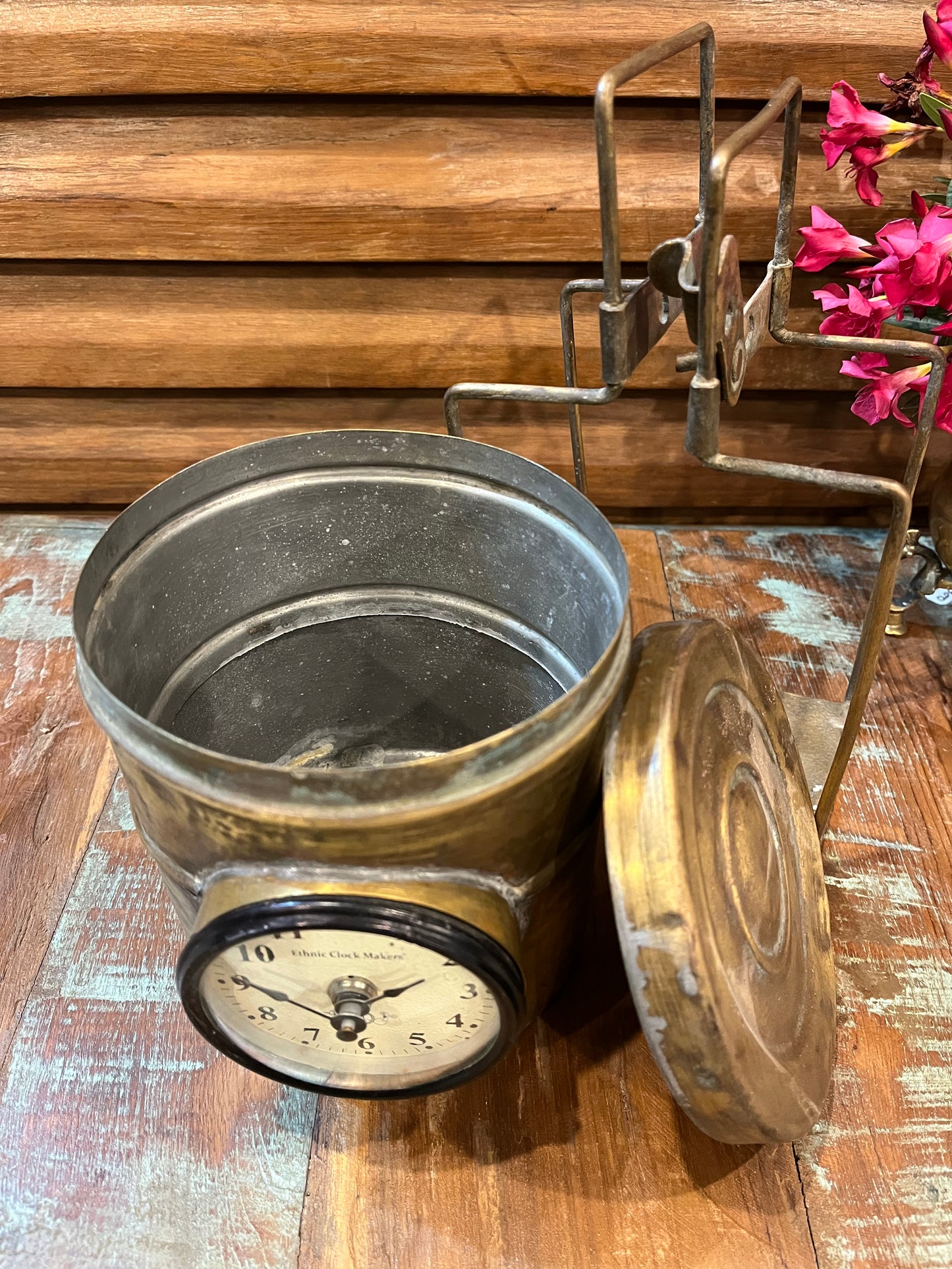 Vintage Brass Lunch Box Clock