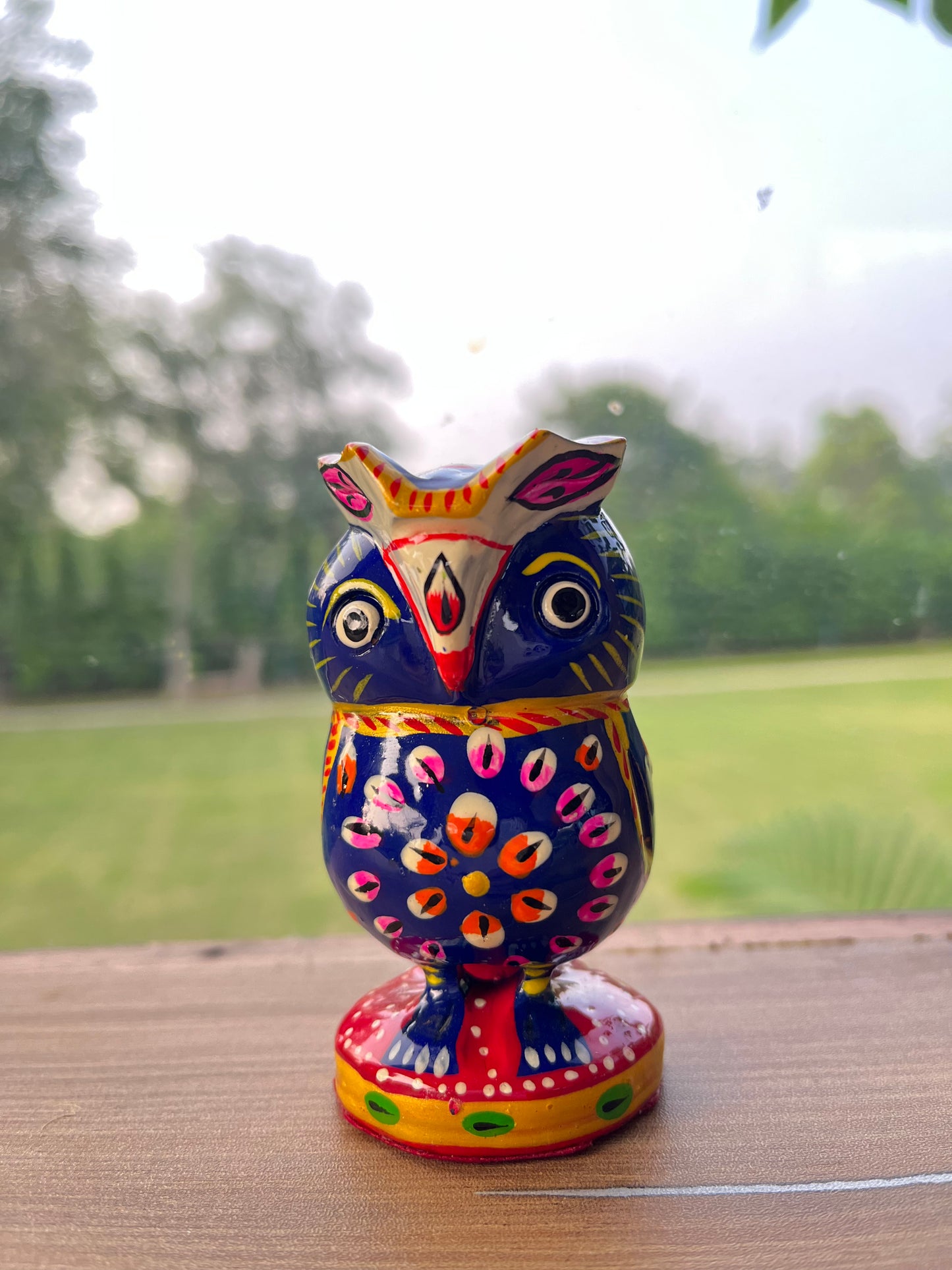 Wooden hand-painted Owl