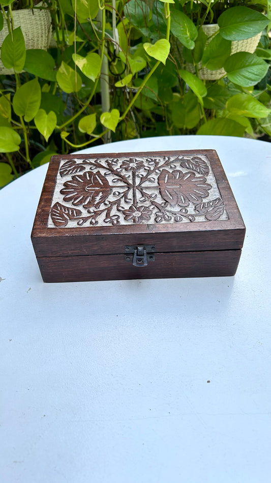 Wooden Hand-Carved Box
