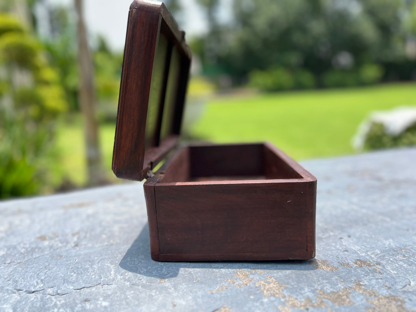 Handcrafted Brass Inlay work wood Jewelley Box