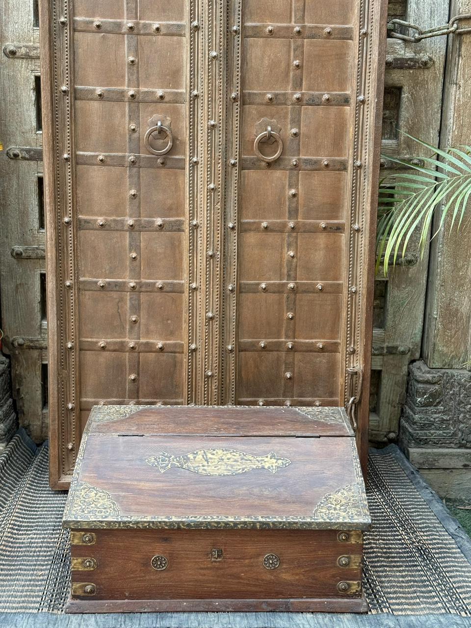Vintage Box with Brass Design