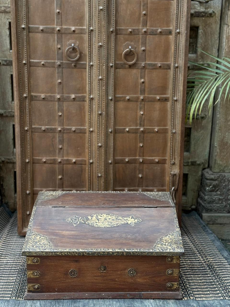 Vintage Box with Brass Design