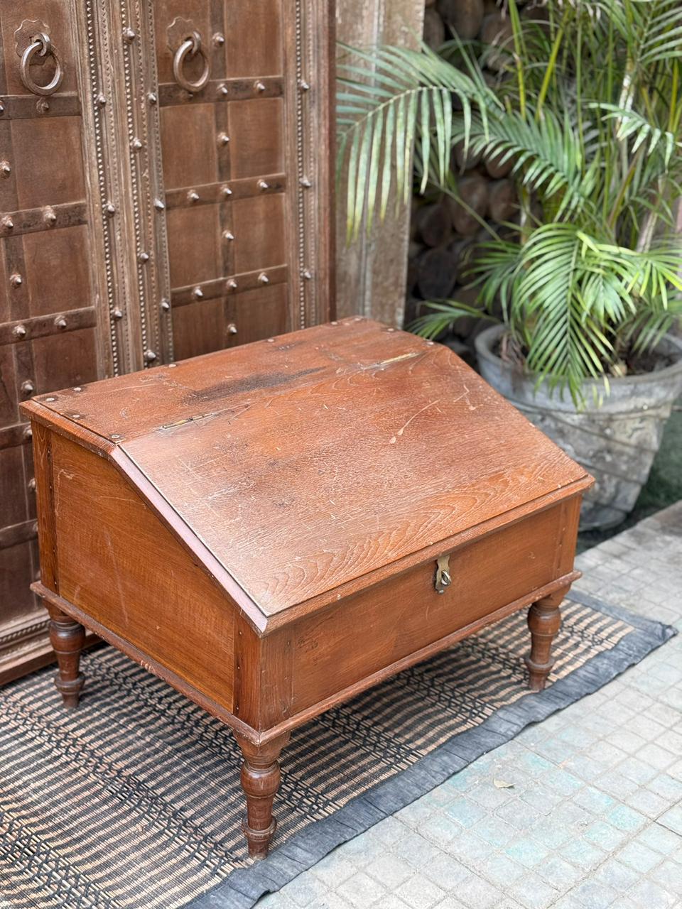 Wooden Old Sandook / Munim Desk