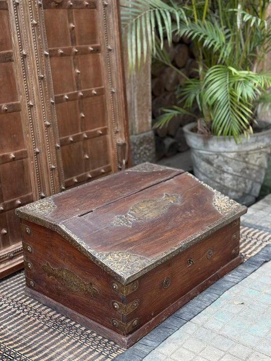 Vintage Box with Brass Design