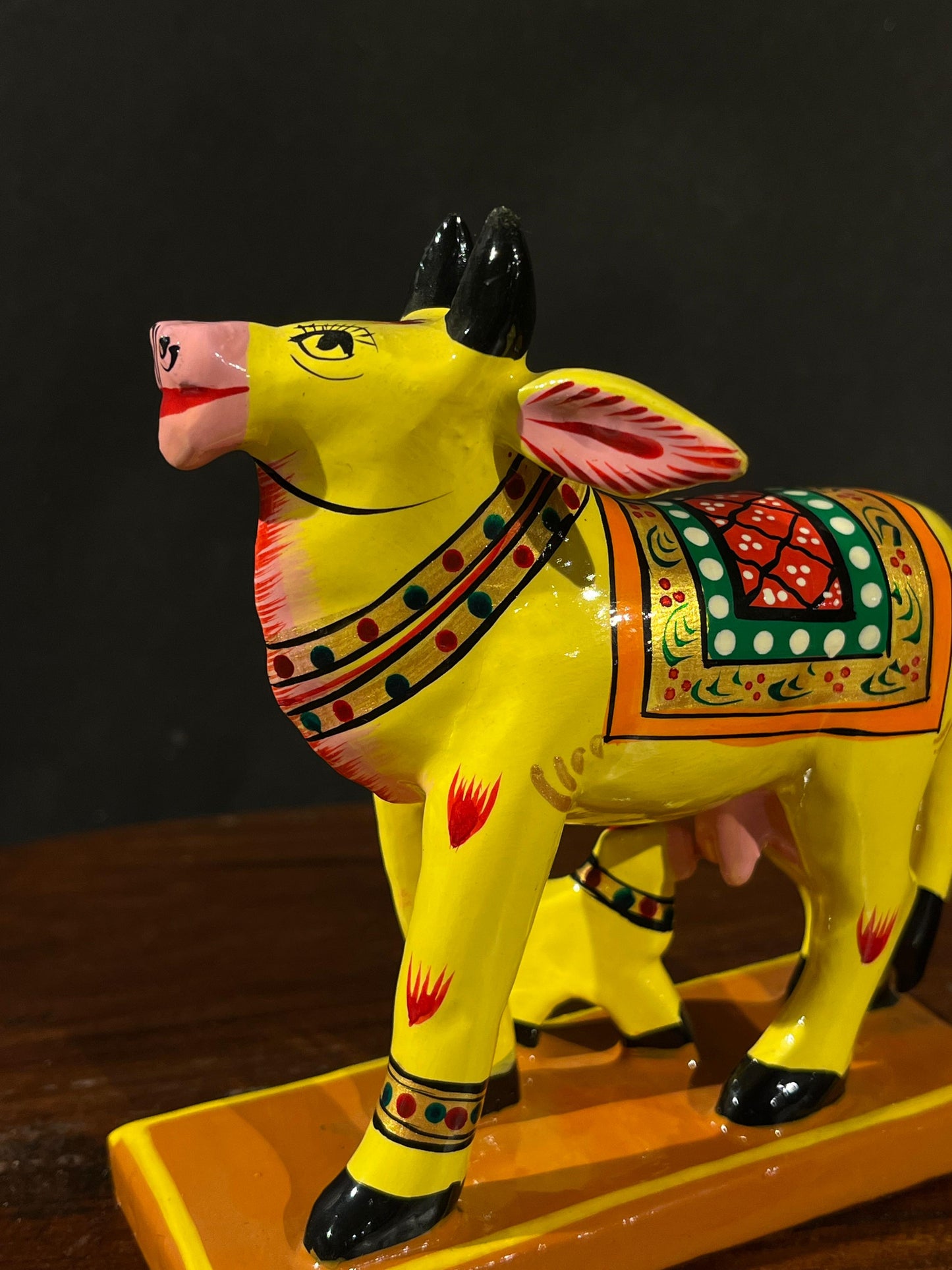 Wood Hand Painted Cow