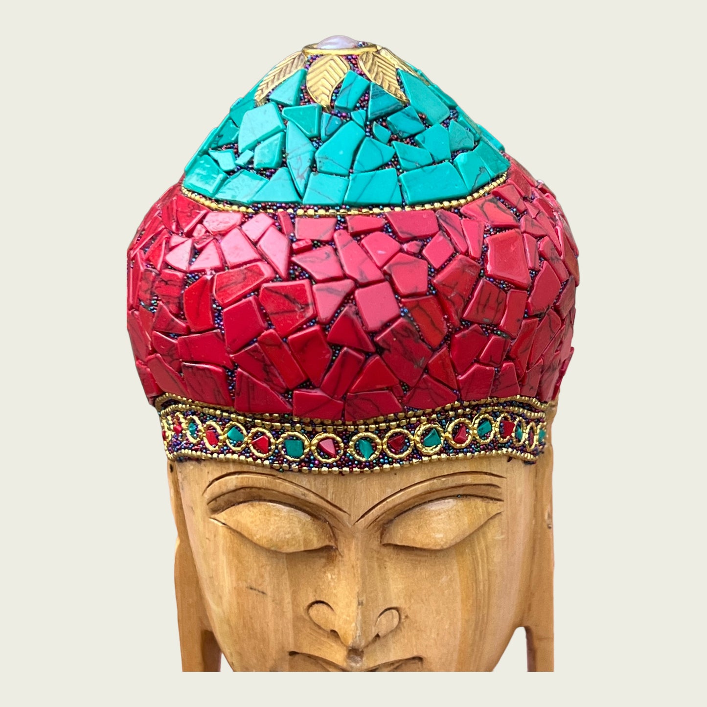 Image of Buddha Head with Stone Work  The Source India is an Indian Handicraft, Home Decor, Furnishing and Textiles Store. Based out of Hauz Khas Village New Delhi, each piece is carefully procured to allow the enhancement of India's Culture.