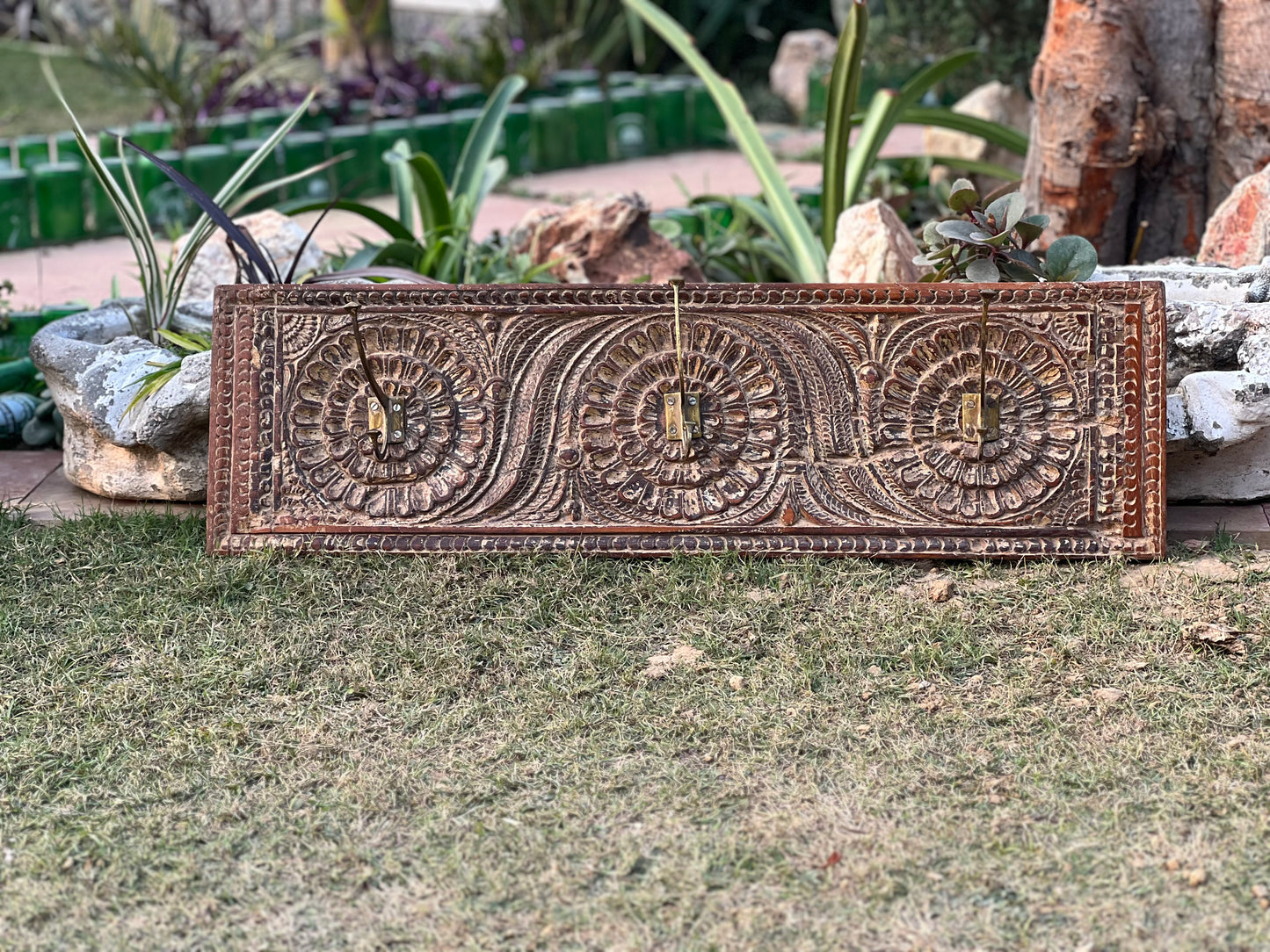 Vintage Wooden Carved Panel