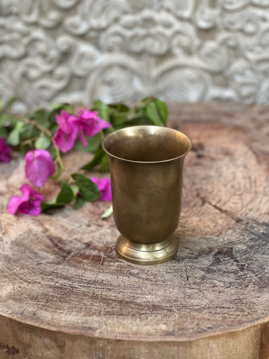 Vintage Brass Lassi Glass