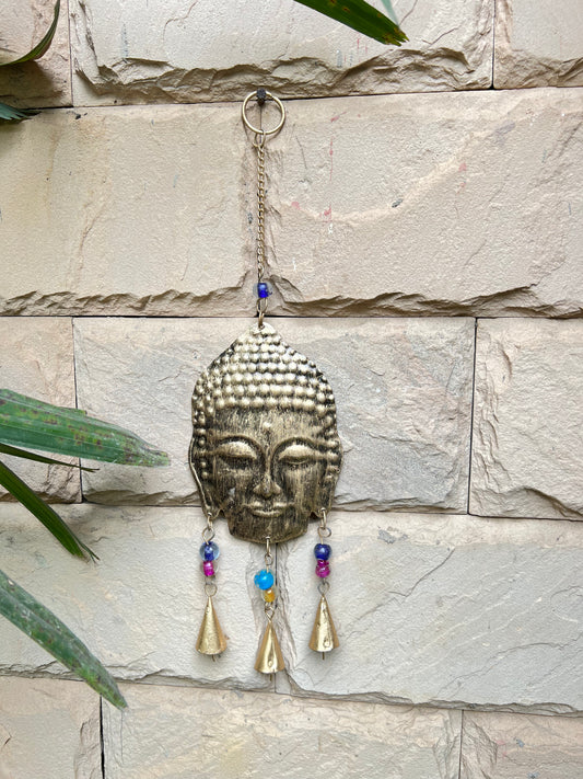 Image of Elegant and  Iron Buddha Face Wall Hanging.  The Source India is an Indian Handicraft, Home Decor, Furnishing and Textiles Store. Based out of Hauz Khas Village New Delhi, each piece is carefully procured to allow the enhancement of India's Culture.