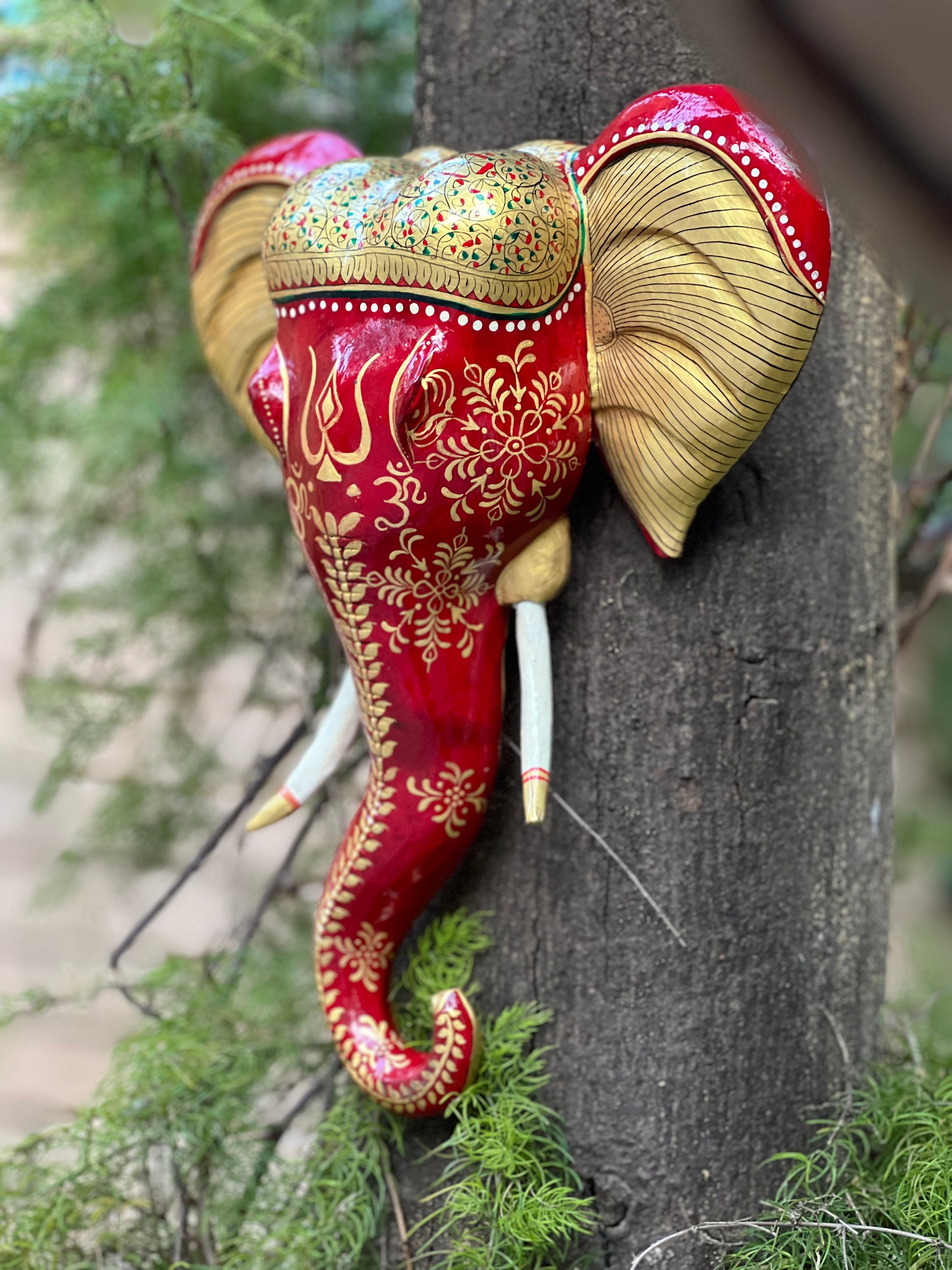 Wooden Painted Ganesha Mask – Thesourceindia.net