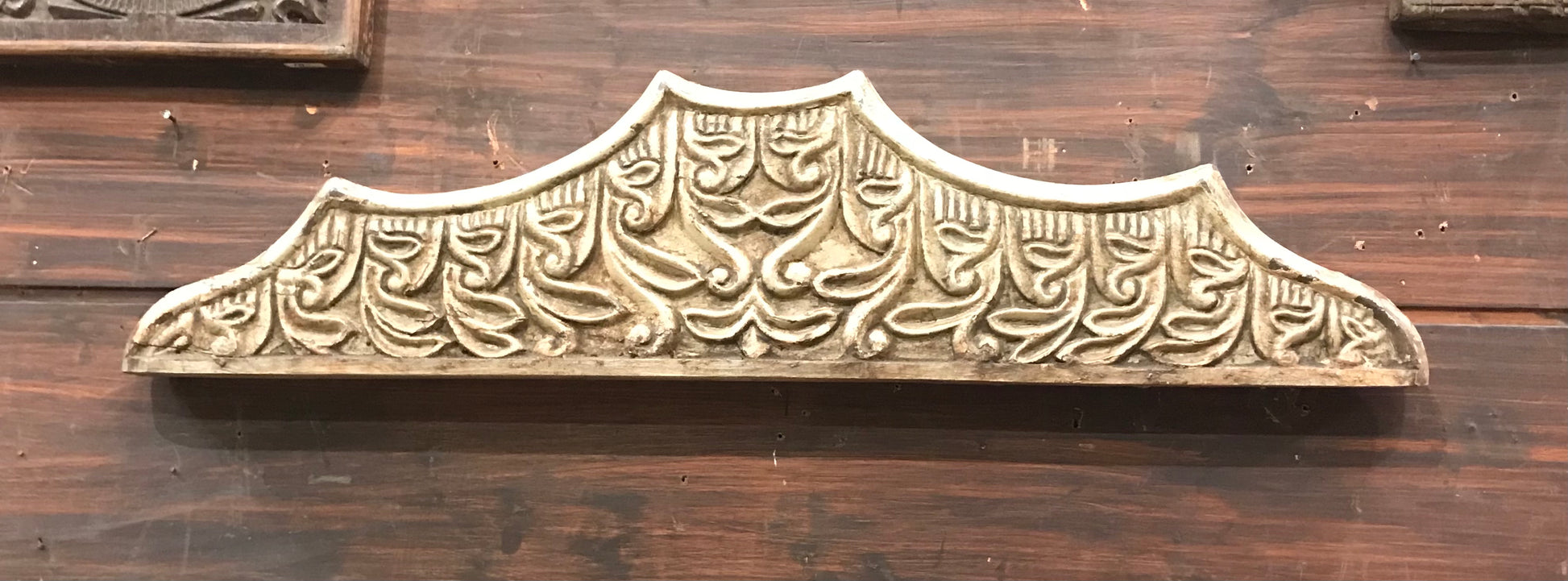 Image of Elegant and Traditional White Carved Wall Panel.  The Source India is an Indian Handicraft, Home Decor, Furnishing and Textiles Store. Based out of Hauz Khas Village New Delhi, each piece is carefully procured to allow the enhancement of India's Culture.